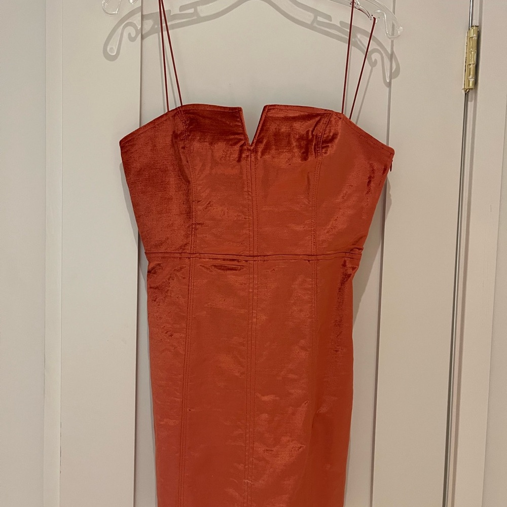Free People Orange Velvet Cocktail/Going Out Mini Dress